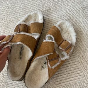Arizona Shearling Birkenstock Sandals Size 38